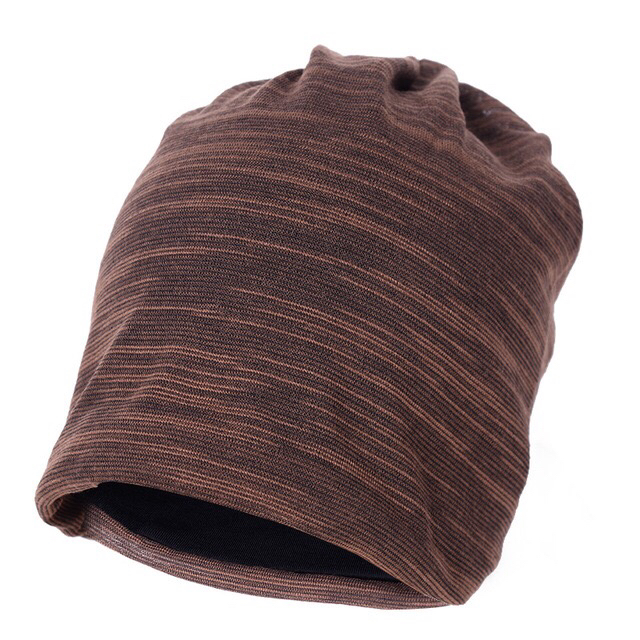 AliExpress Korean Style Autumn and Winter Hat Male and Female Stripes Sleeve Cap Cotton Confinement Cap Solid Color Pile Heap Cap Toque