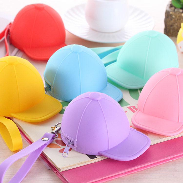 Korean Cute Cartoon Candy Color Baseball Cap Coin Bag Mini Hat Key Case Silicone Female Coin Clutch Korean Cute Cartoon Candy Color Baseball Cap Coin Bag Mini Hat Key Case Silicone Female Coin Clutch