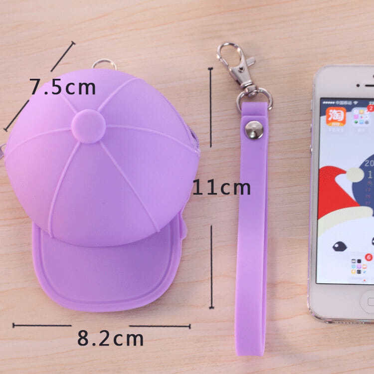 Korean Cute Cartoon Candy Color Baseball Cap Coin Bag Mini Hat Key Case Silicone Female Coin Clutch Korean Cute Cartoon Candy Color Baseball Cap Coin Bag Mini Hat Key Case Silicone Female Coin Clutch