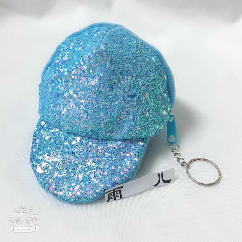Plush toy sequins zero wallet baseball cap n zero wallet plush hat wallet
