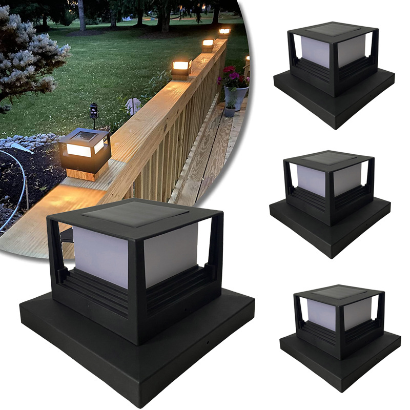Outdoor Solar Pillar Lamp Square Wooden Pillar Lamp Pillar Cap Lamp Household Garden Lamp Fence Lamp Outdoor Solar Pillar Lamp Square Wooden Pillar Lamp Pillar Cap Lamp Household Garden Lamp Fence Lamp