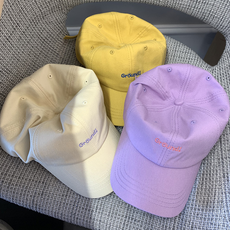 Korean Style Japanese Style Simple Embroidery Alphabet Peaked Cap Female Street Sunshade Curved Brim Baseball Cap Student Soft Top Hat Fashion