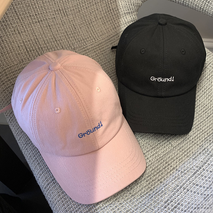 Korean Style Japanese Style Simple Embroidery Alphabet Peaked Cap Female Street Sunshade Curved Brim Baseball Cap Student Soft Top Hat Fashion
