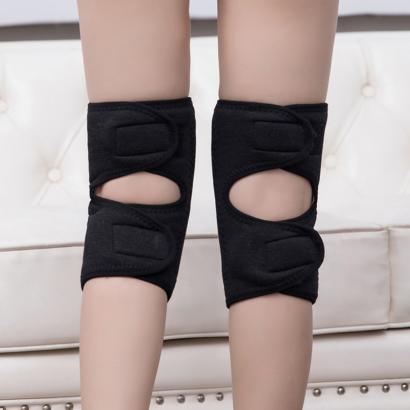 Kneecap Warm Men and Women Elderly Thickened Fleece-Lined Kneecap Velcro Fastener Double Layer Composite Faux Cashmere Velcro