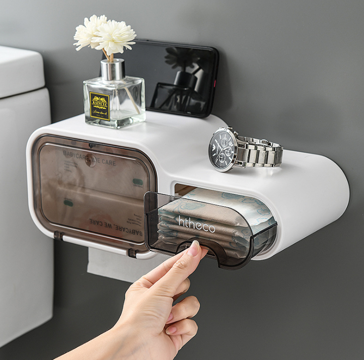 Creative Multi-Functional Whistle Tissue Box Buckle Button Type Semi-Permeable Film Clear Punch-Free Storage Box Creative Multi-Functional Whistle Tissue Box Buckle Button Type Semi-Permeable Film Clear Punch-Free Storage Box