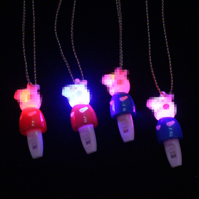 Luminous Whistle Children's Toys Pig Whistle Kindergarten Prizes Gift for School Opens Push Activity Scan Code Gift