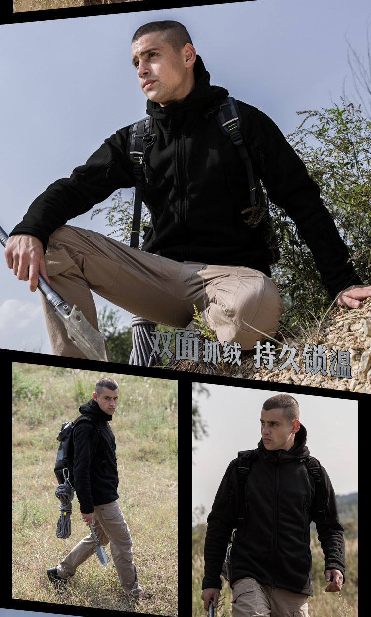 Factory Supply Outdoor Autumn And Winter Stand Collar Fleece Sweater Waterproof Thermal Tactical Shell Jacket Spot Cross-Border Supply