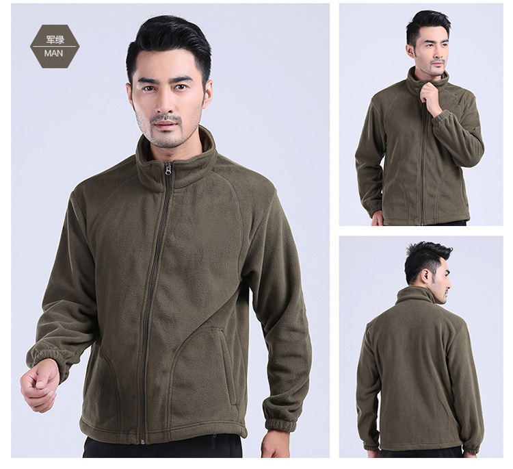 Fleece Sweater Men's Polar Fleece Jacket Women's Coat Outdoor Shell Jacket Liner Spring, Autumn and Winter Double-Sided Thickened Sweater Cardigan