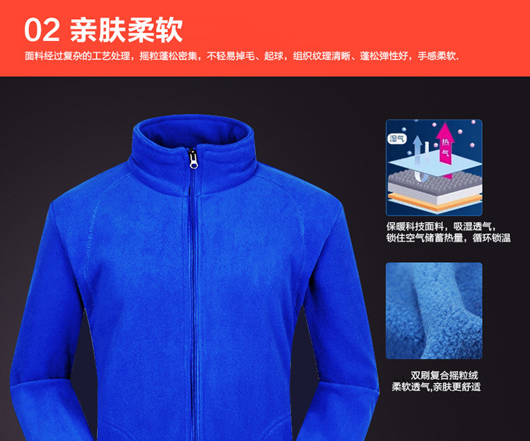 Fleece Sweater Men's Polar Fleece Jacket Women's Coat Outdoor Shell Jacket Liner Spring, Autumn and Winter Double-Sided Thickened Sweater Cardigan