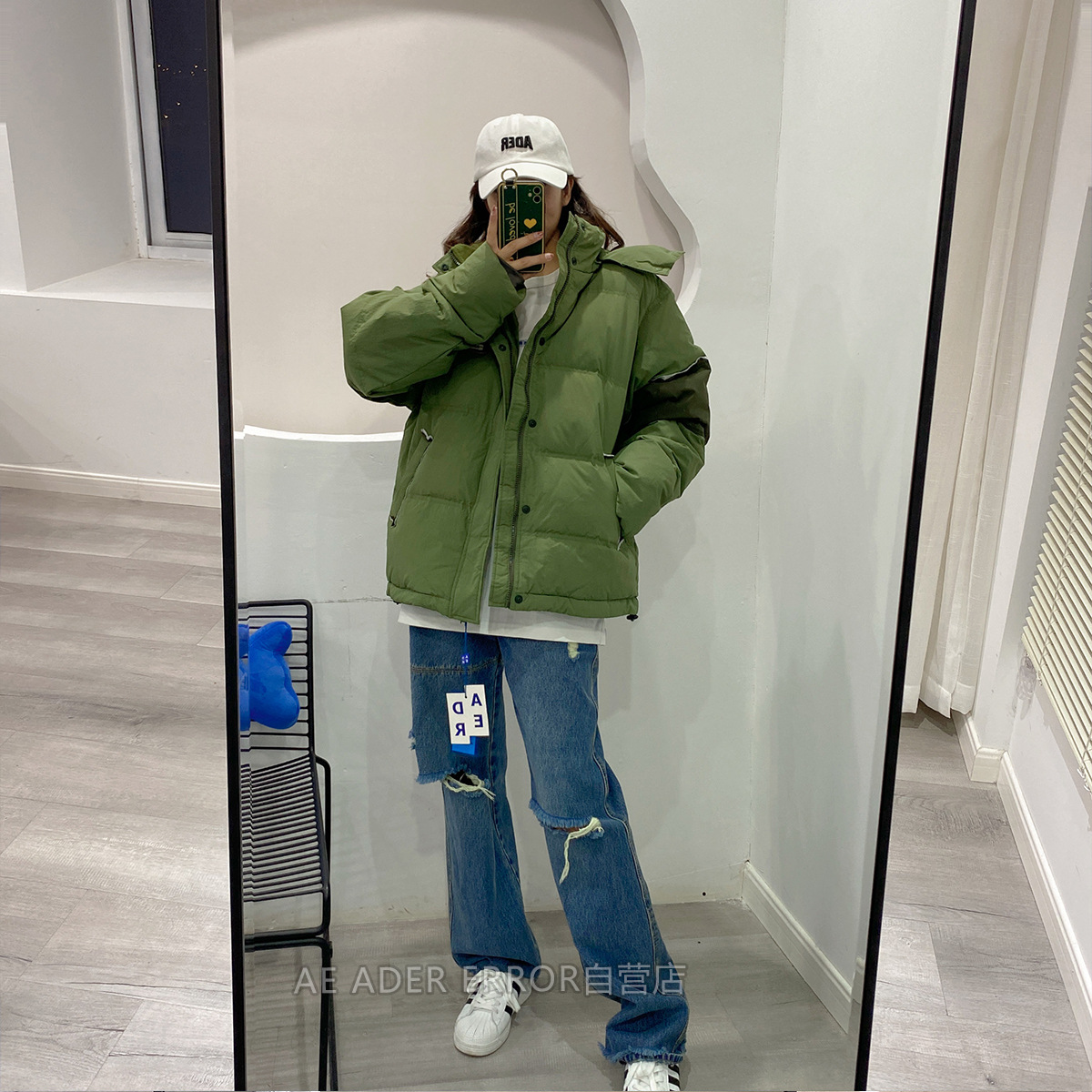 Ader down Jacket Women&#039;s 2021 New Winter Clothes Thick Loose Korean Duck down Outdoor Bread Coat Short Coat