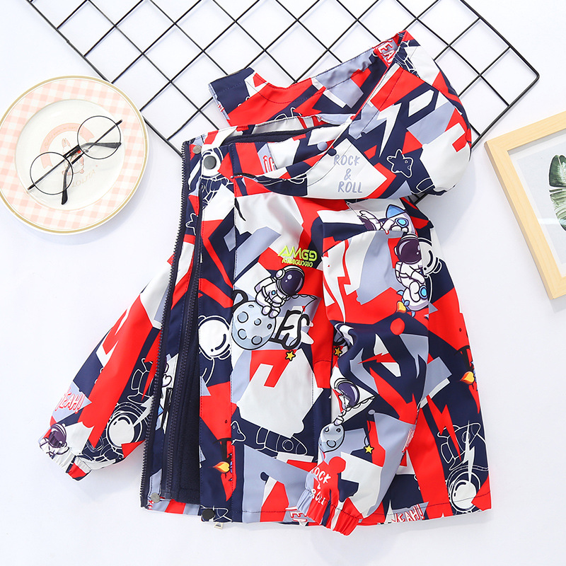 Children&#039;s Clothing Boys&#039; Autumn Outdoor Jacket Coat 2021 New Children&#039;s Autumn and Winter Detachable Three-in-One Outdoor Jacket Coat