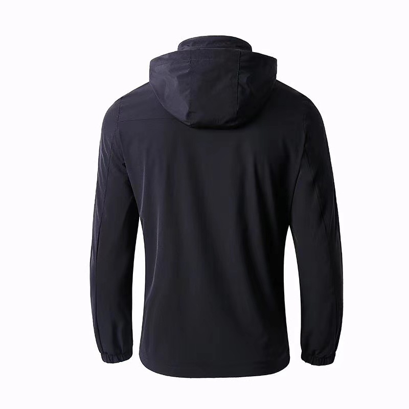 New Men's Jacket Autumn Thin Slim-Fit Hooded Stretch Windbreaker Casual Sports Outdoor Korean Style Men's Clothing Unlined Coat