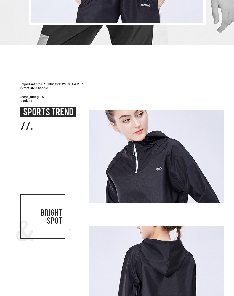 Outdoor wear long-sleeved, loose, casual hooded blazer smock for women's running jacket New fall 2019 outdoor wear long-sleeved, loose, casual hooded blazer smock for women's running jacket