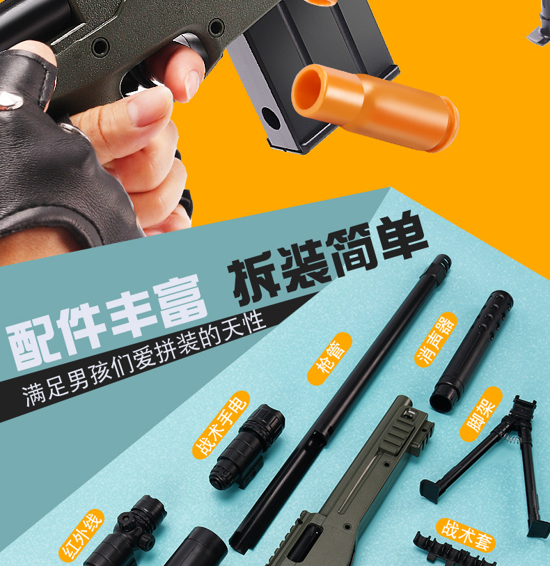 AWM Children's Toy Throwing Shell Soft Bullet Gun Jesus Survival PUBG Mobile Eating Chicken 98K Toy Gun Boy Sniper Rifle AWM Children's Toy Throwing Shell Soft Bullet Gun Jesus Survival PUBG Mobile Eating Chicken 98K Toy Gun Boy Sniper Rifle
