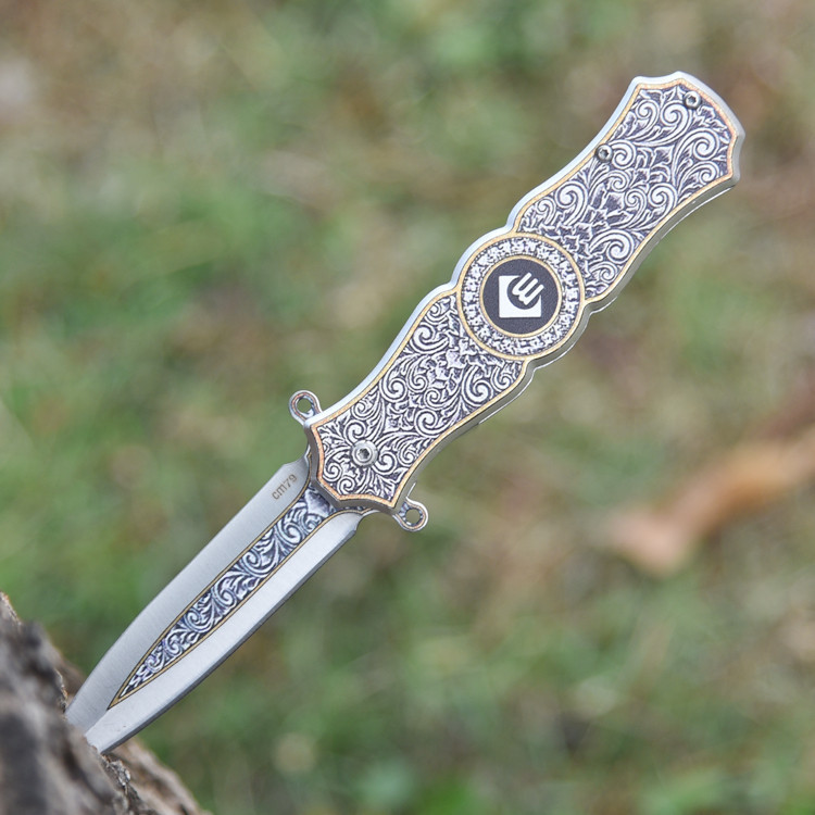 Outdoor Folding Knife Portable Knife High Hardness Single Blade Saber Outdoor Survival Self-Defense Fruit Knife Multifunctional Knife