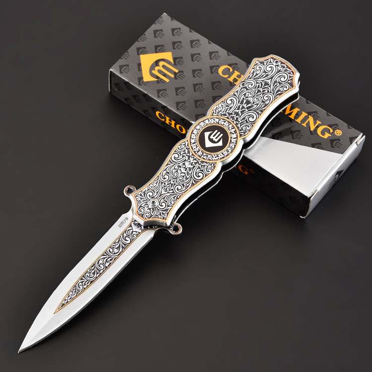 Outdoor Folding Knife Portable Knife High Hardness Single Blade Saber Outdoor Survival Self-Defense Fruit Knife Multifunctional Knife