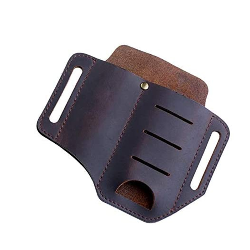 Retro Leather EDC Tactical Tool Storage Leather Case Waist Hanging Outdoor Survival Kit One Piece Dropshipping