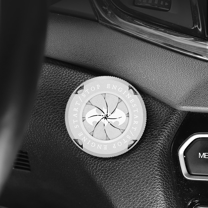 Bat Car One-Click Start Protection Cover Decorative Sticker Car Interior Retrofitting Metal Universal Ignition Ring Car Interior Accessory