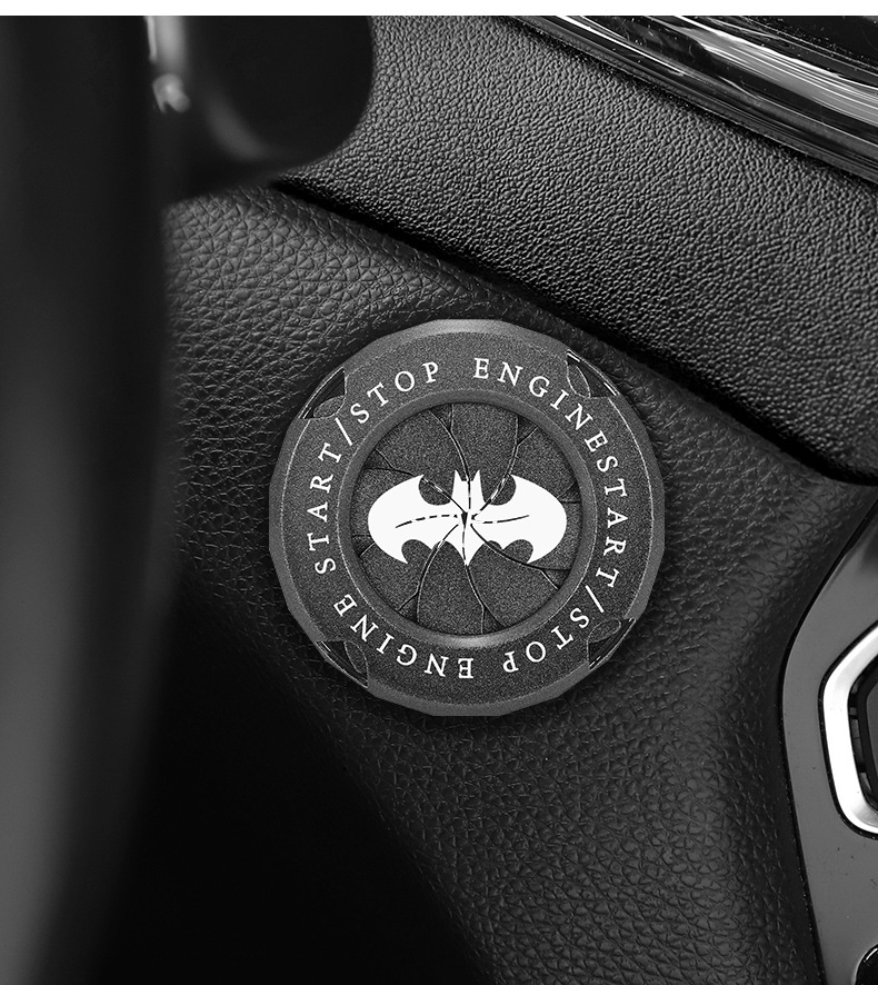 Bat Car One-Click Start Protection Cover Decorative Sticker Car Interior Retrofitting Metal Universal Ignition Ring Car Interior Accessory Bat Car One-Click Start Protection Cover Decorative Sticker Car Interior Retrofitting Metal Universal Ignition Ring Car Interior Accessory