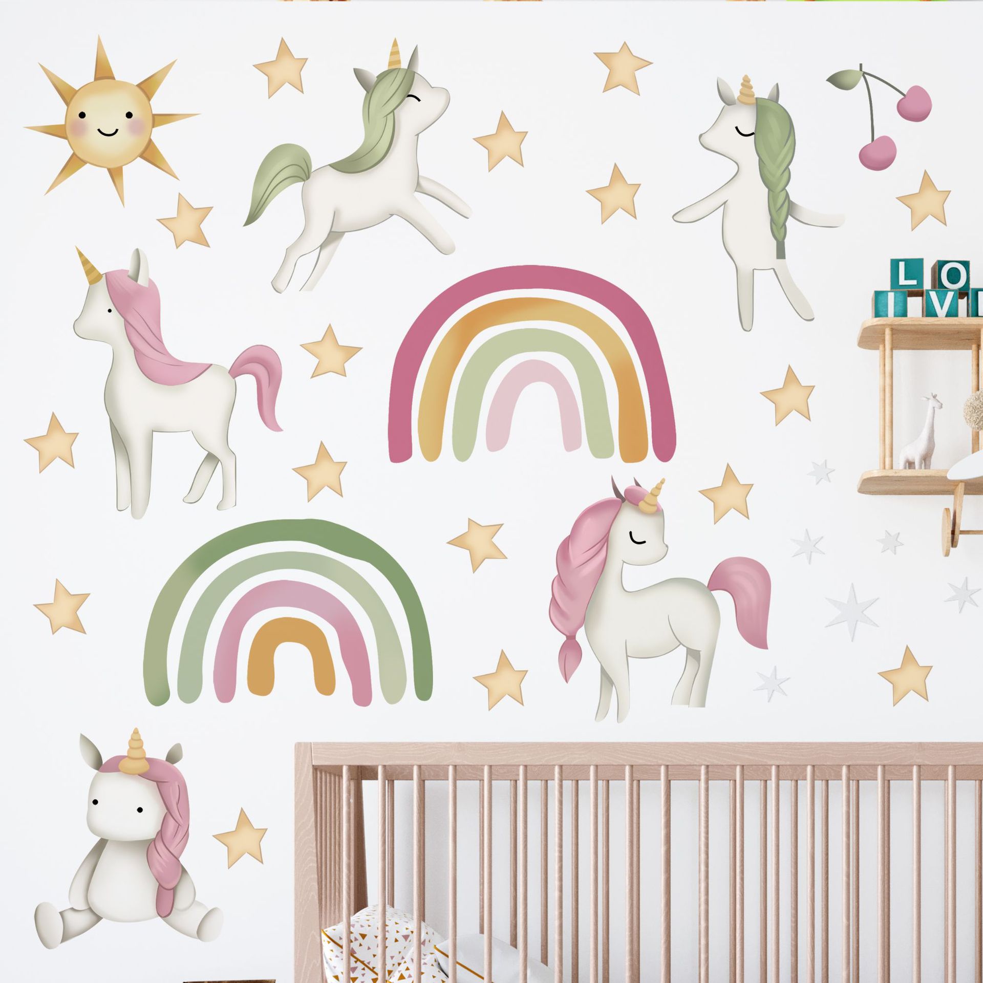 Children's Room Rainbow Unicorn Decorative Sticker Candy Color XINGX Sun Wall Stickers Kindergarten Classroom Foreign Trade Removable Sticker Paper Children's Room Rainbow Unicorn Decorative Sticker Candy Color XINGX Sun Wall Stickers Kindergarten Classroom Foreign Trade Removable Sticker Paper