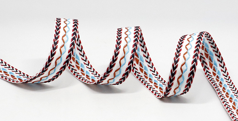 Vintage Ethnic Style Double Arrow Knitted Belt 2.5cm Polyester Jacquard Net Tape Clothing Accessories Factory Wholesale Vintage Ethnic Style Double Arrow Knitted Belt 2.5cm Polyester Jacquard Net Tape Clothing Accessories Factory Wholesale