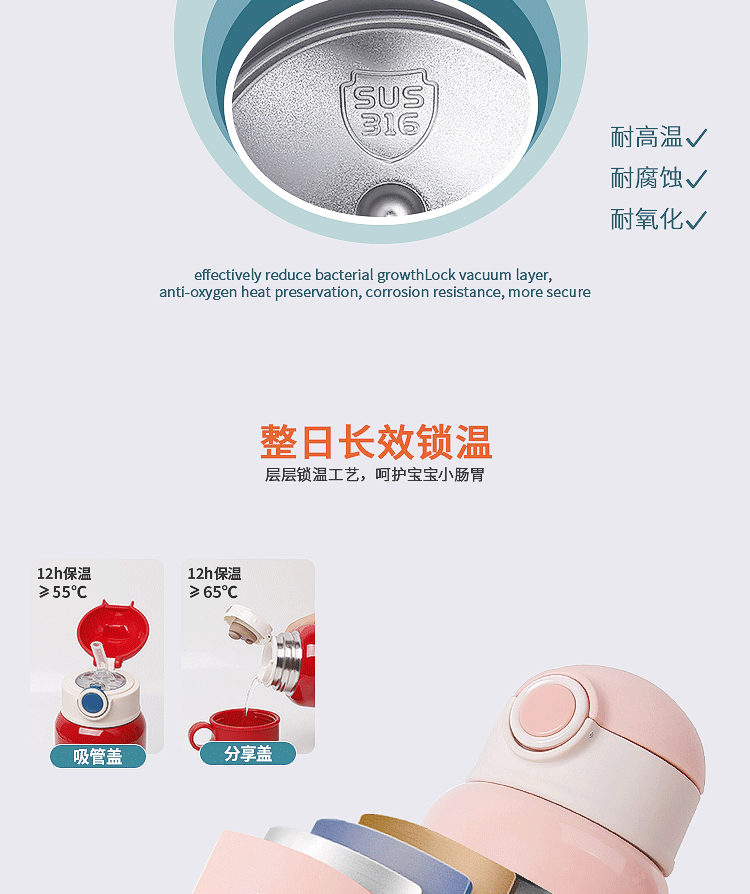 New Children's Cute Thickening Silicone Cover Vacuum Cup Logo Cartoon Sticker Portable Crossbody Hanging String Kettle New Children's Cute Thickening Silicone Cover Vacuum Cup Logo Cartoon Sticker Portable Crossbody Hanging String Kettle