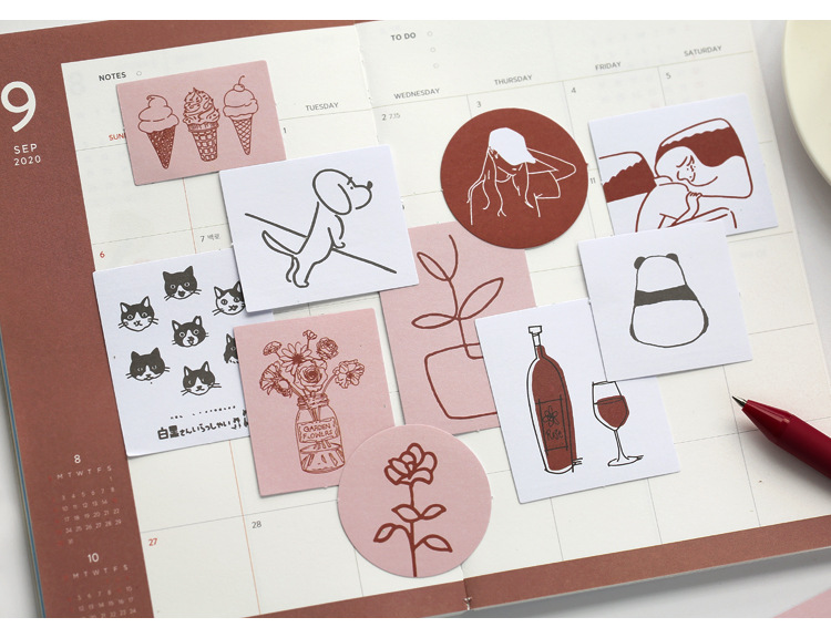 Mr. Paper Sticker Package Island Garden Renewal Small Fresh and Writable Journal Material DIY Sticker 6-Style Selection Mr. Paper Sticker Package Island Garden Renewal Small Fresh and Writable Journal Material DIY Sticker 6-Style Selection