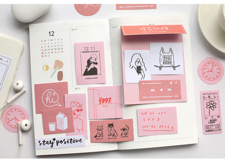 Mr. Paper Sticker Package Island Garden Renewal Small Fresh and Writable Journal Material DIY Sticker 6-Style Selection Mr. Paper Sticker Package Island Garden Renewal Small Fresh and Writable Journal Material DIY Sticker 6-Style Selection