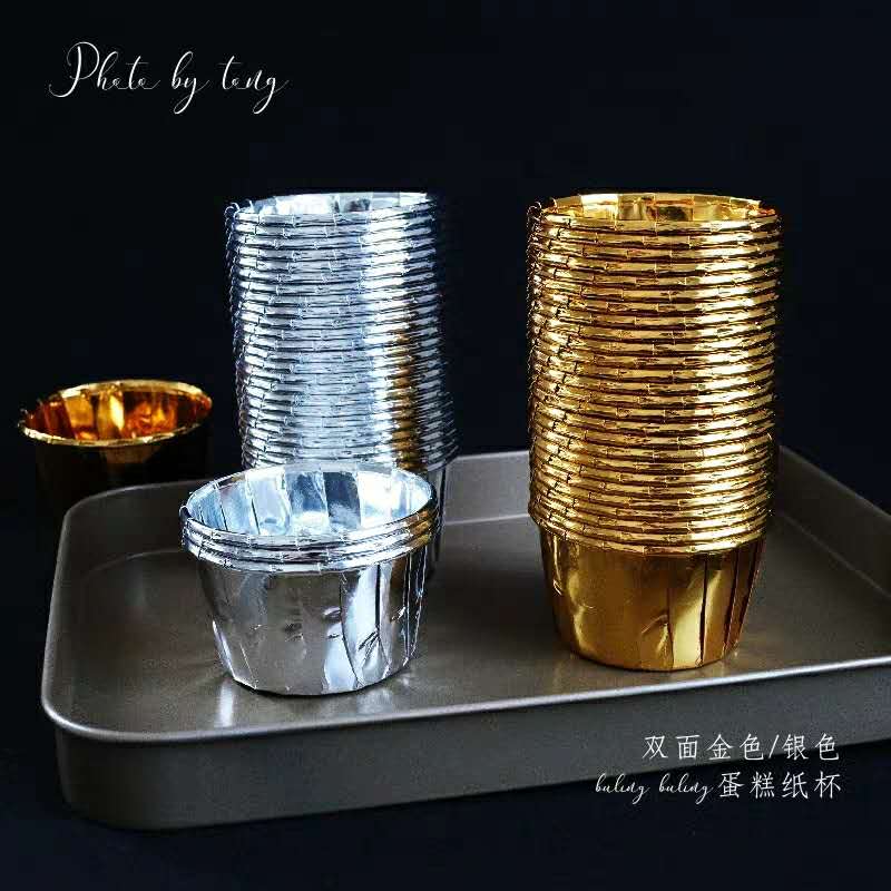 Gold and silver Crimped Paper Cup Large paper Cup Bottom Tomafin paper Cup Top cupcake Paper Cup Top