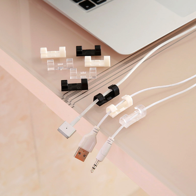 Self-Adhesive Wire Fixed Device Mini Double-Sided Adhesive Tape Cord Manager Nailless Traceless Data Cable Wire Fastening Clamp
