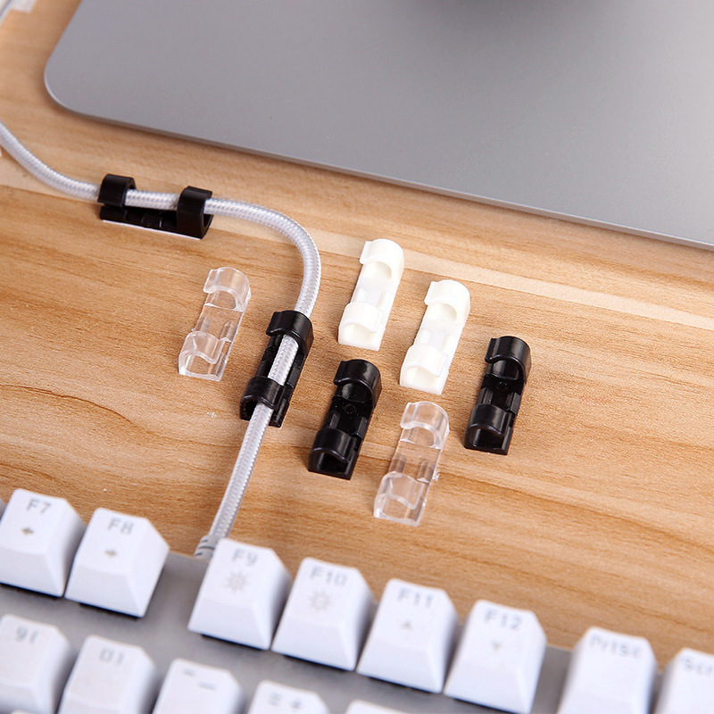 Self-Adhesive Wire Fixed Device Mini Double-Sided Adhesive Tape Cord Manager Nailless Traceless Data Cable Wire Fastening Clamp