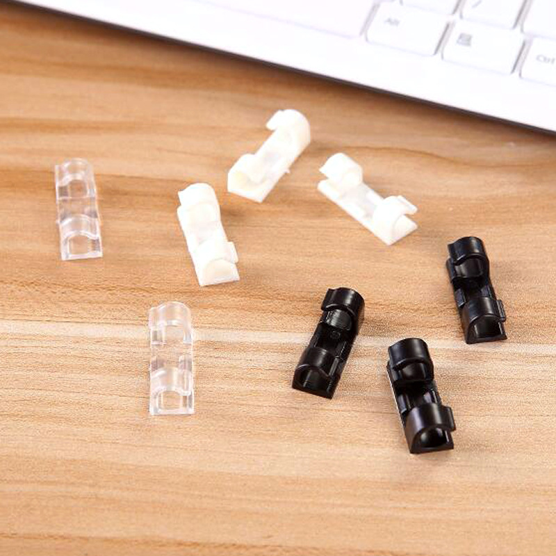 Self-Adhesive Wire Fixed Device Mini Double-Sided Adhesive Tape Cord Manager Nailless Traceless Data Cable Wire Fastening Clamp