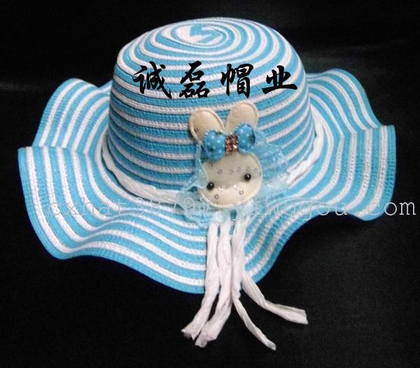 double color tape falbala small rabbit woven children sun hat double color tape falbala small rabbit woven children sun hat