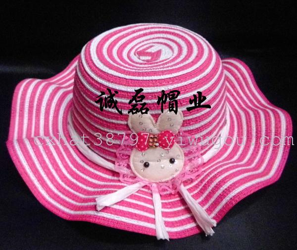 double color tape falbala small rabbit woven children sun hat double color tape falbala small rabbit woven children sun hat