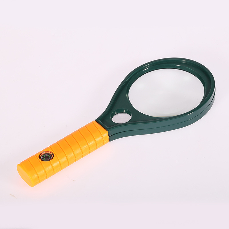 MG89075 double light handheld reading magnifying glass for old students teaching glass lens magnifying glass wholesale.
