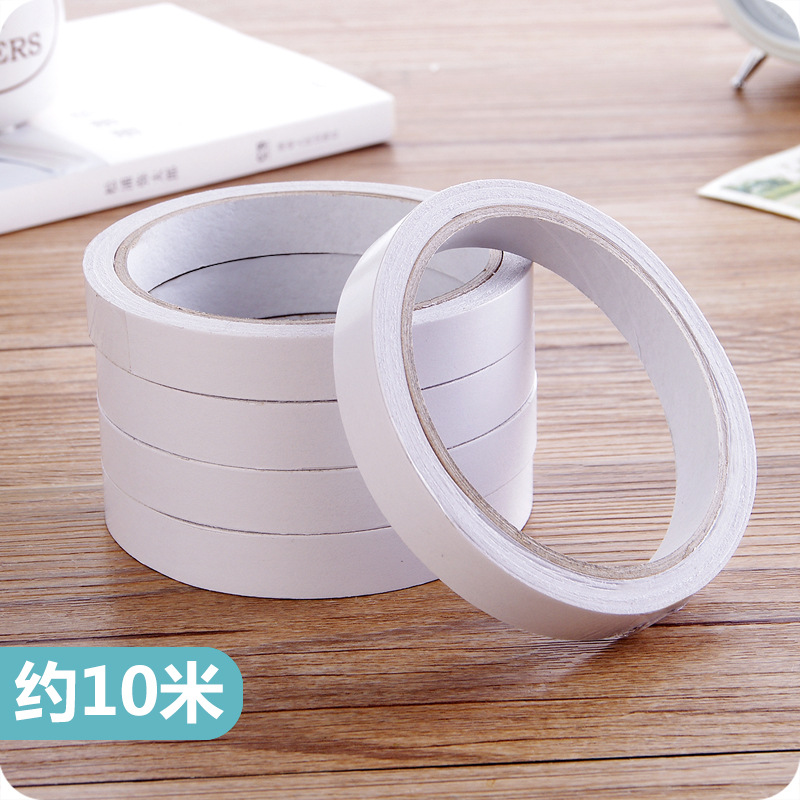 Paper Thin Double-Sided Adhesive Tape Double Spread Tearable Office School Supplies Paper Adhesive Tape White Double-Sided Adhesive Tape
