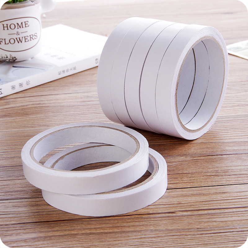 Paper Thin Double-Sided Adhesive Tape Double Spread Tearable Office School Supplies Paper Adhesive Tape White Double-Sided Adhesive Tape