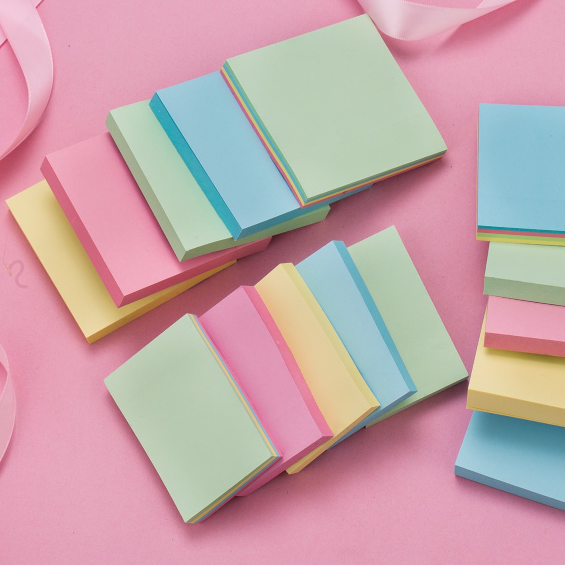 Factory Direct Supply Day Day Sticky Notes 76*19 Classified Stickers Note Paper Color Sticker 4 Slitting Note Sticker