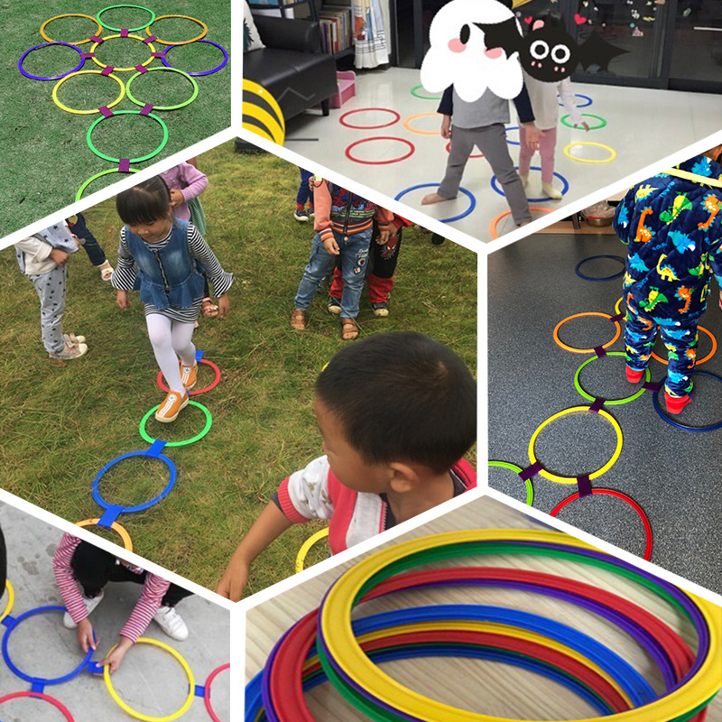 Kindergarten Teaching Aids Children&#039;s Hopscotch Jumping Plaid Jumping Circle Sports Outdoor Parent-Child Toys Sensory Training Equipment