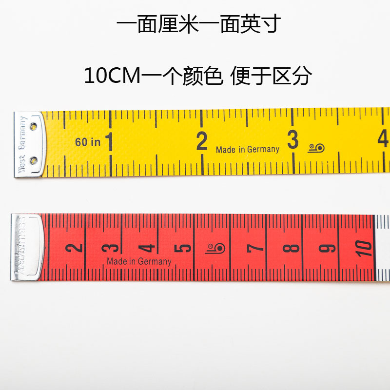 Sewing Special Tape Measure German Quality Color Buckle Tape Measure British Double-Sided Color Tape Measure Belt Button