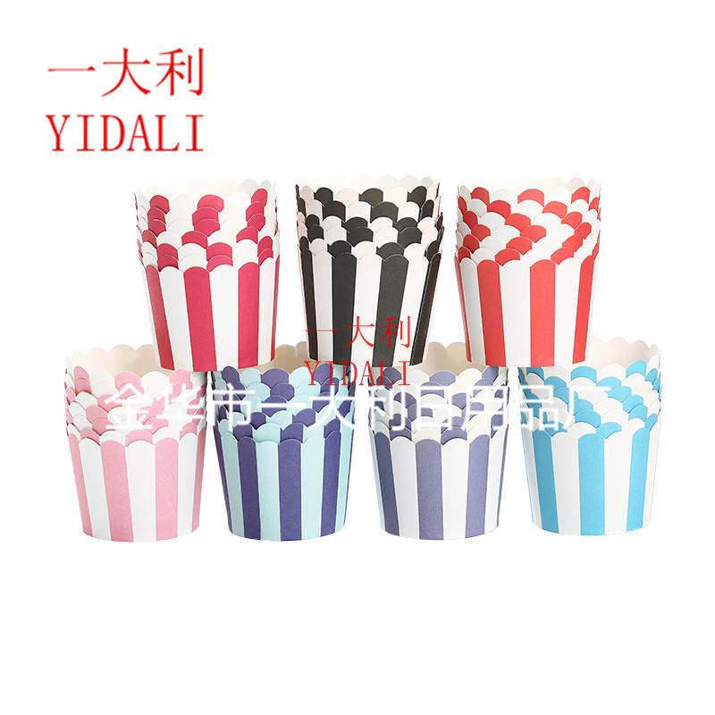 Stripe Series Cake Paper Cup Small 5 by4.5 High Temperature Resistant Mechanism Cup PE Coating Oilproof Waterproof