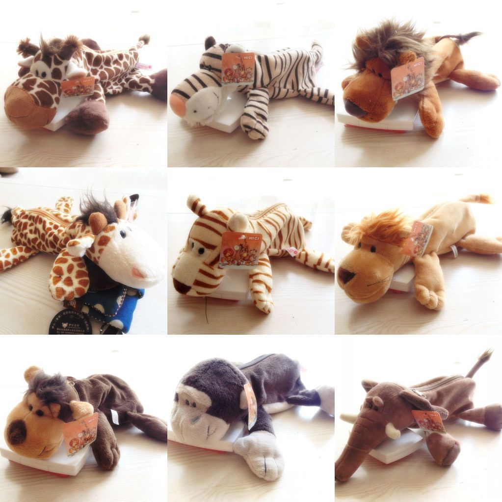 Student Plush Pencil Bag Wholesale Korean Pencil Case Cute More than 20 Cartoon Creative Animal Pencil Case Plush Toys