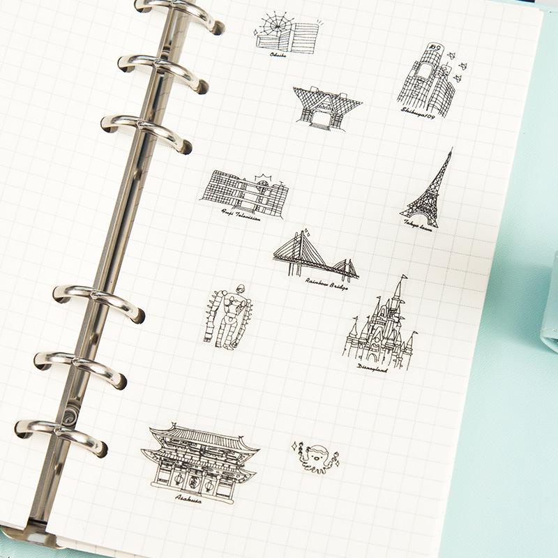 A16 World Scenic Tour Transparent PVC Photo Album Notebook Note Decoration Sticker 6 Sheets