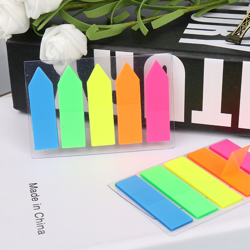Fashion New Pet Index Label Sticky Note Fluorescent 5-Color Combination Nth Sticker Environmental Protection Sticky Note Customized Manufacturer