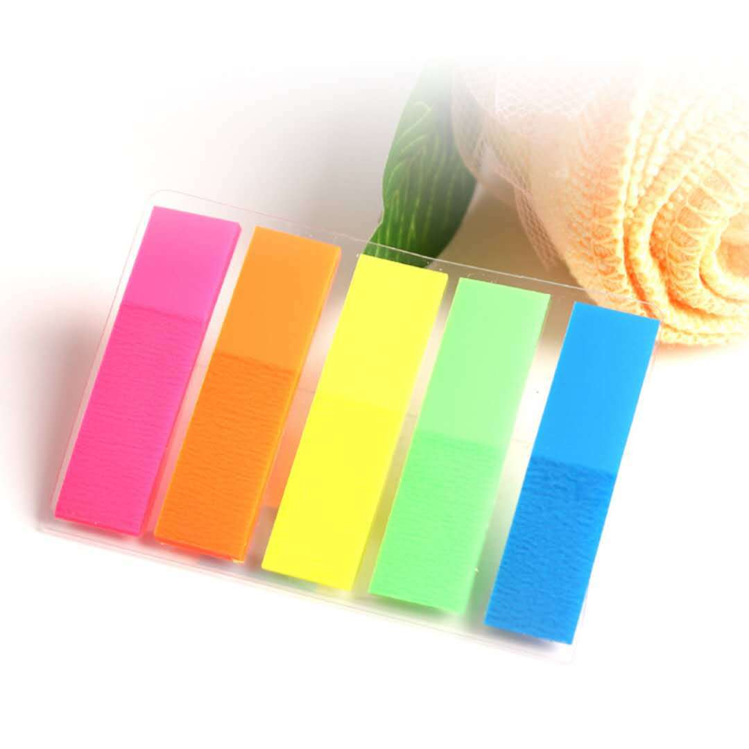 Fashion New Pet Index Label Sticky Note Fluorescent 5-Color Combination Nth Sticker Environmental Protection Sticky Note Customized Manufacturer