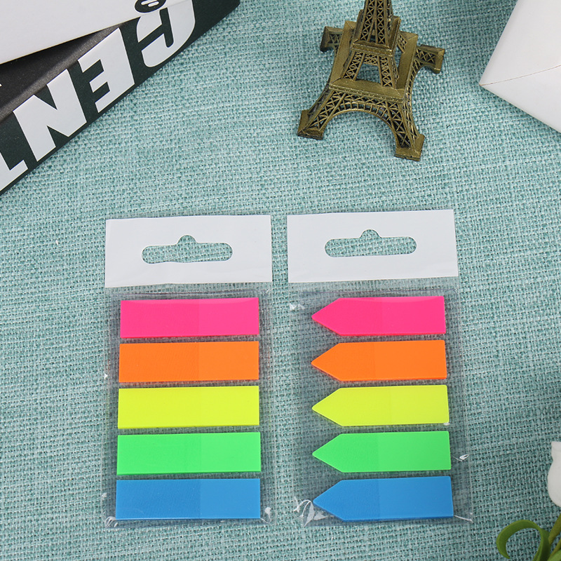 Fashion New Pet Index Label Sticky Note Fluorescent 5-Color Combination Nth Sticker Environmental Protection Sticky Note Customized Manufacturer