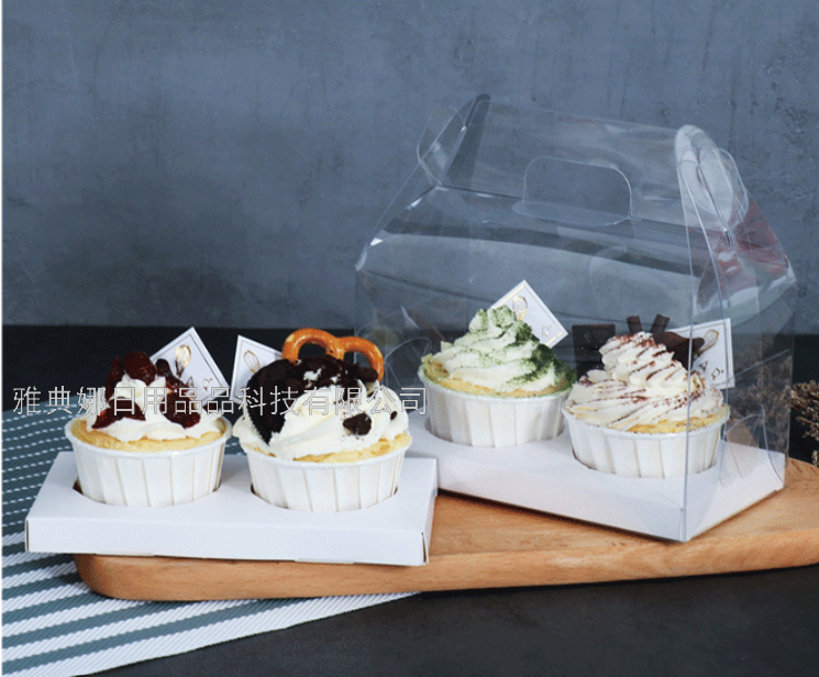 Transparent Hand 1 Grain 2 Grain Paper Cup Cake Box Muffin Cup Mousse Desser Cup Pudding Dessert Box to-Go Box