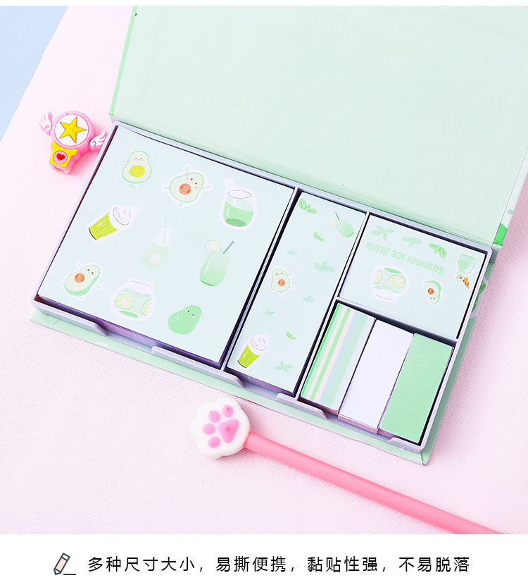 Yilan Sticky Notes Boxed Creative TikTok Cute Girl Heart Set Sticky Note Paper Color Note N Times Sticker Paper