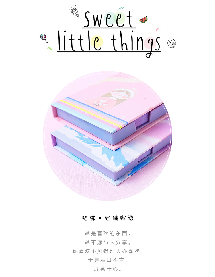 Yilan Sticky Notes Boxed Creative TikTok Cute Girl Heart Set Sticky Note Paper Color Note N Times Sticker Paper
