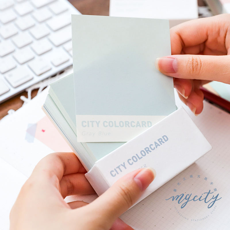 Twilight City Color Card Series Simple Solid Color Note Paper Message Memo Background Sticker for Students